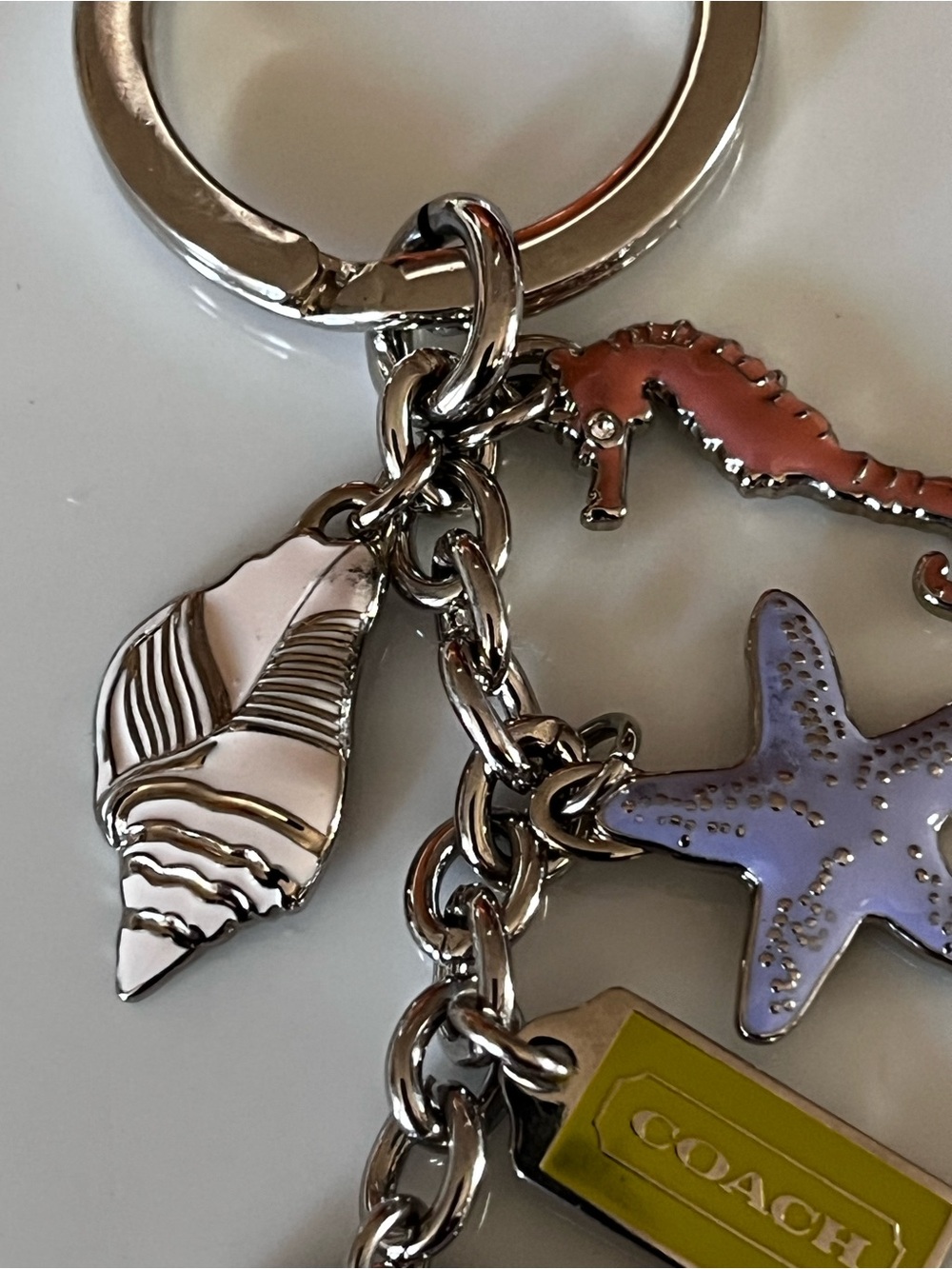 Rare Authentic COACH Keychain Under the Sea Silver w 5 charms - Picture 3 of 14